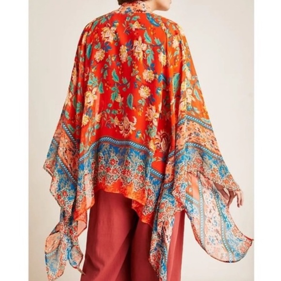 Anthropologie Akemi + Kin Hayley Mixed Print Kimono Shawl Cardigan One Size - Picture 3 of 8